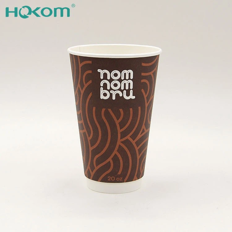Hokom High Quality Waterproof Eco Friendly Beverage Cups With Lids Double Wall Coffee Paper Cups
