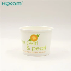 כוס גלידת נייר חד פעמית ניתנת להתכלה כוס גלידת נייר וקערה מותאמת אישית עם לוגו מודפס